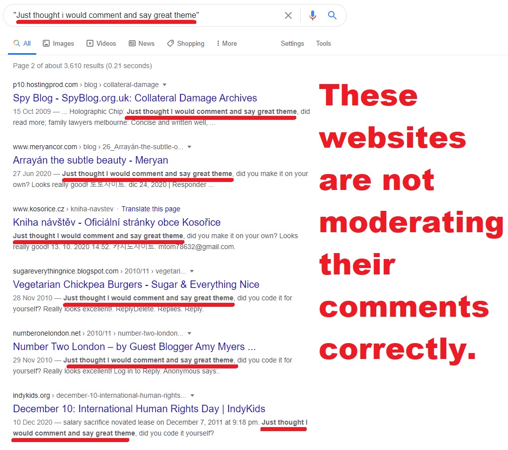 Comments were not properly moderated