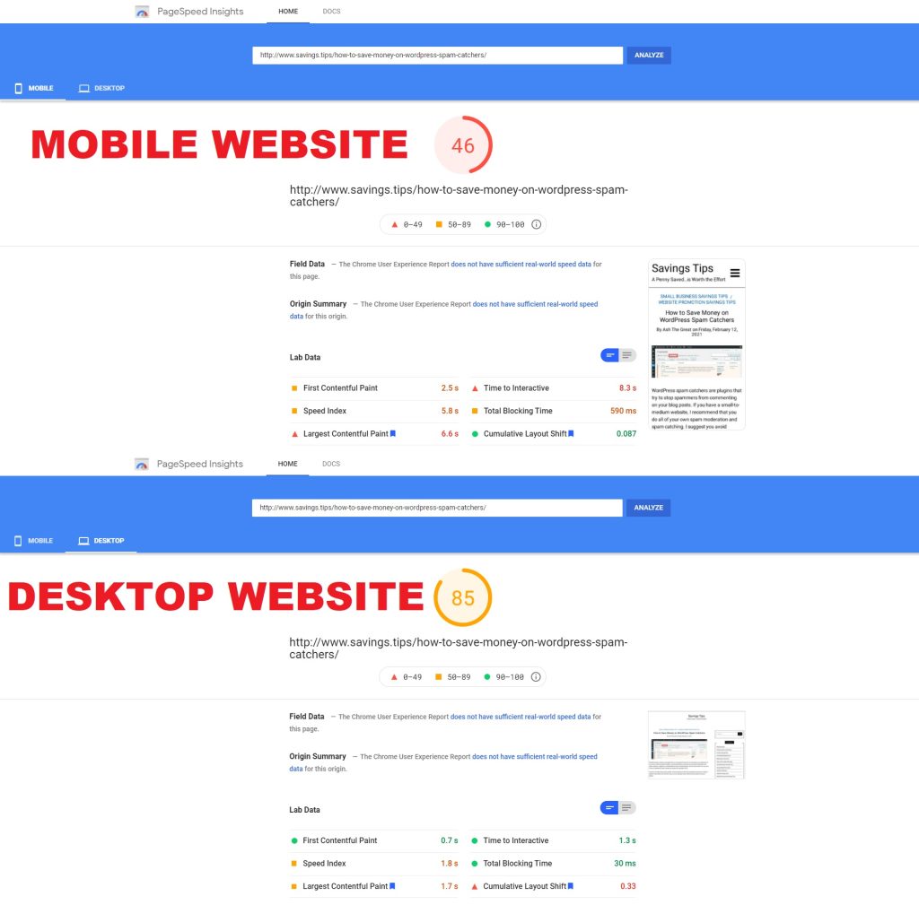 Google Speed Check