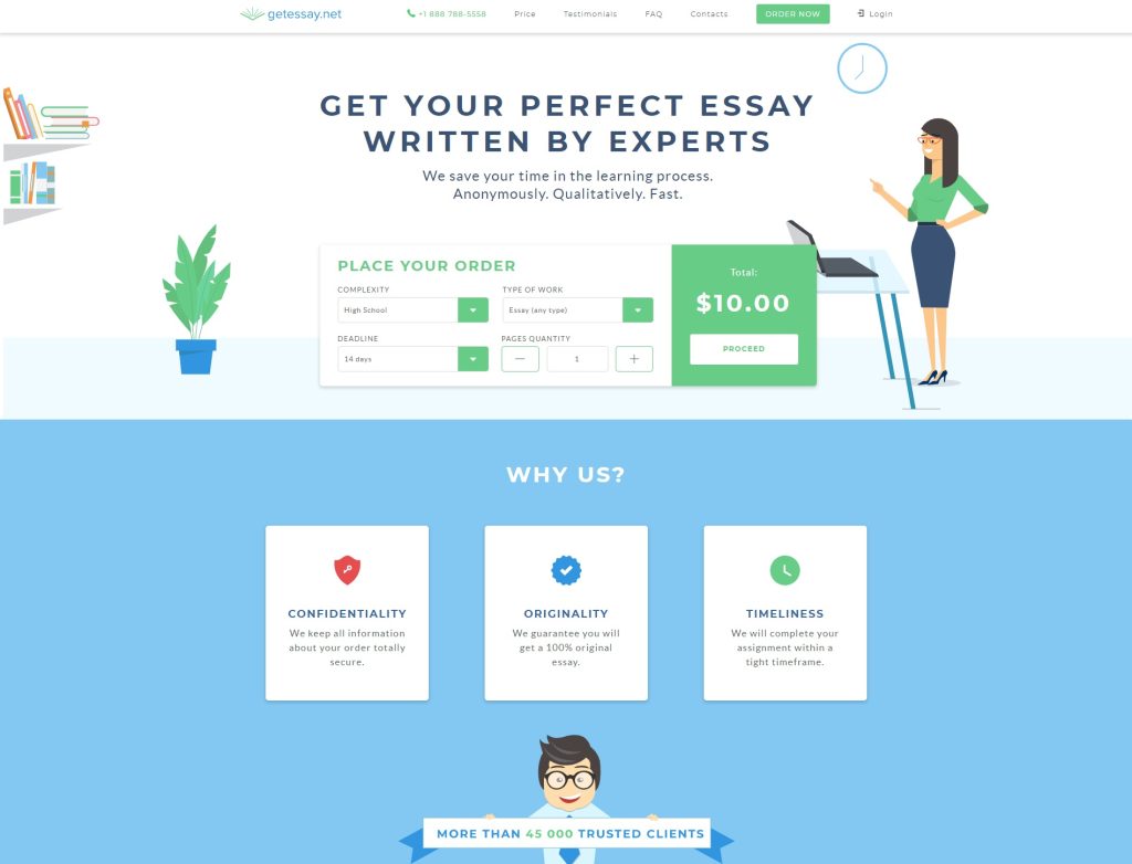 Uncluttered essay website