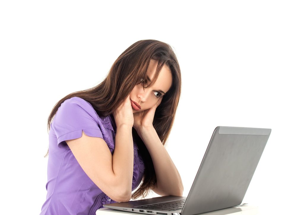 Woman looks stressed